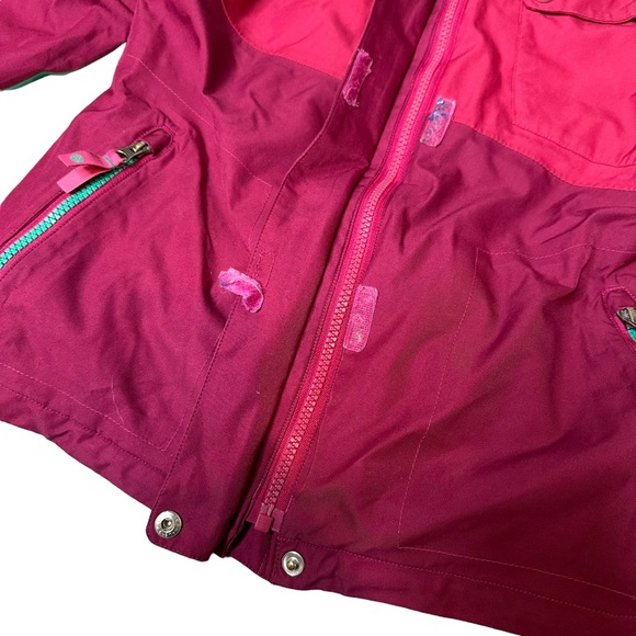 Marmot Girls Coat Snow Ski Hooded Pockets Soft Zip Up Snap Button Pink Large - Picture 12 of 15